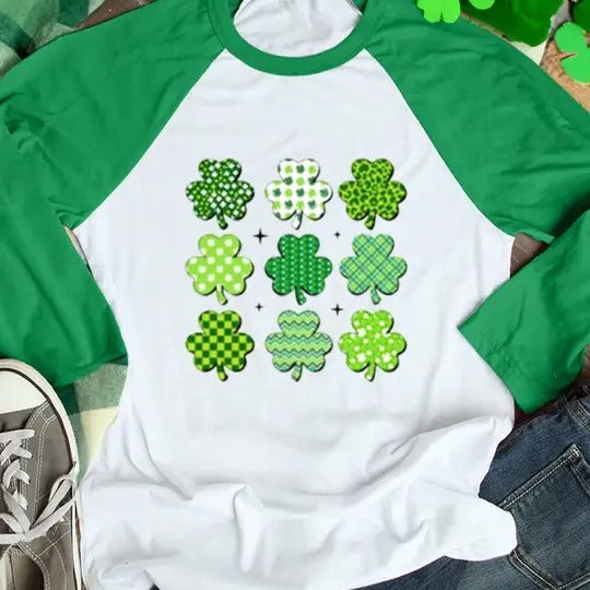Nine Shamrock Raglan T-Shirts, Hoodie, Sweatshirt | WearSparks.com