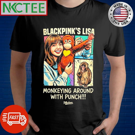 Nkctees BLACKPINK LISA Monkeying Around With Punch monkey Graphic T-Shirt – Streetwear Edition