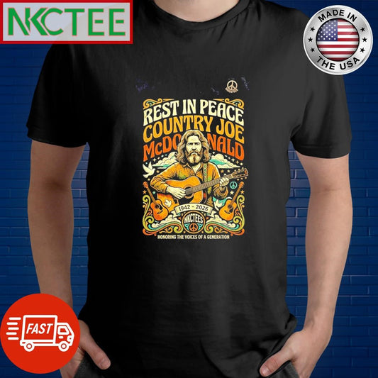 Nkctees Country Joe McDonald’s Tribute T-Shirt, Vintage Acid Wash Style