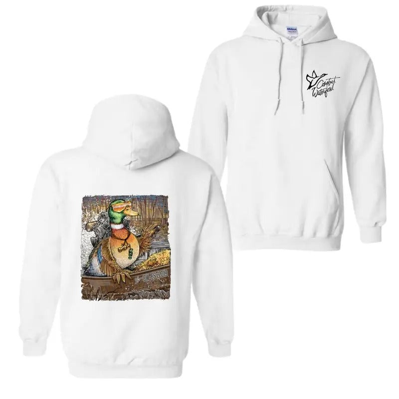 No Brand Waterfowl Art Hoodie - Vibrant Duck Illustration for Nature Lovers and Outdoor Enthusiasts - Fabric, Menswear...