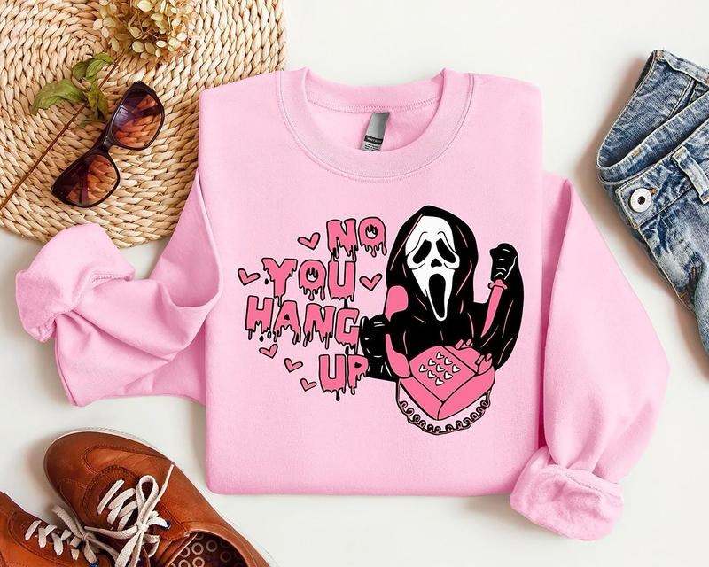 No You Hang Up Sweatshirt, Ghostface Sweatshirt, Horror Movie Fan Shirt, Cute Ghostface Sweatshirt, Ghostface No You hang...