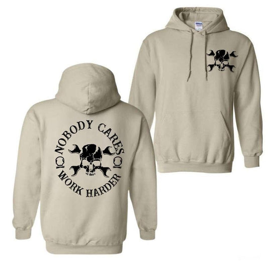 Nobody Cares Work Harder Hoodie, Sweatshirt, T-Shirt, Men's Skull & Letter Print Drop  Hoodie | WearSparks.com