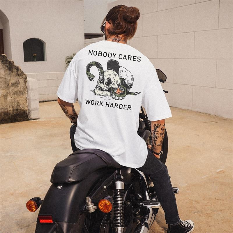 Nobody Cares Work Harder SK Snake Printed Men's T-shirt - Naughty Clothes Men Hoodie, Sweatshirt | WearSparks.com