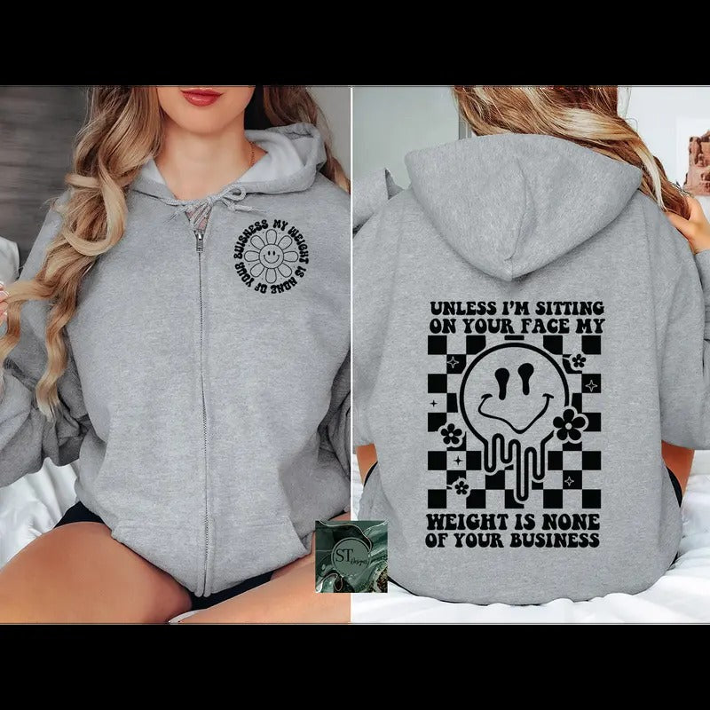 None of your business Zip Hoodie Black or Sport Grey T-Shirts, Sweatshirt | WearSparks.com
