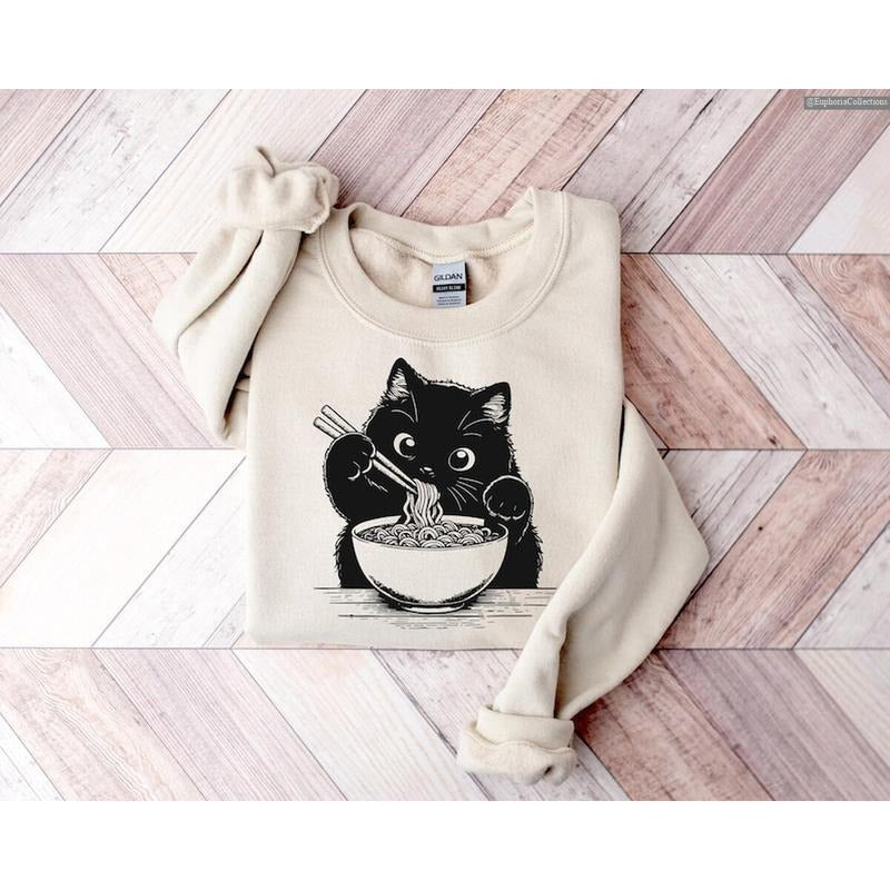 Noodle Cat Cute Shirt, Sweater, Hoodie, Ramen Cat Lover Tee, Animal Pet Lover Tee, Kitten Kitty Lovers Tee, Gift for Mom...