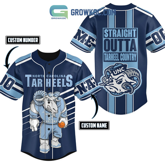 North Carolina Tar Heels Straight Outta Country Personalized Baseball Jersey