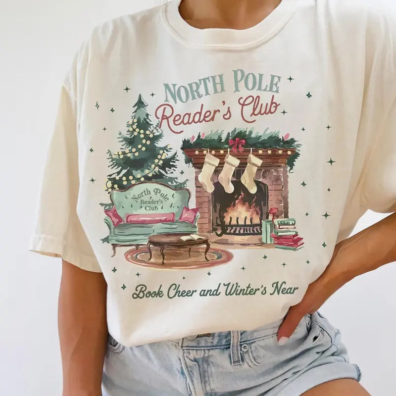North Pole Reader's Club Sweatshirt, All Booked For Christmas T-Shirt, Bookish Christmas Sweater, Gift For Christmas Hoodie