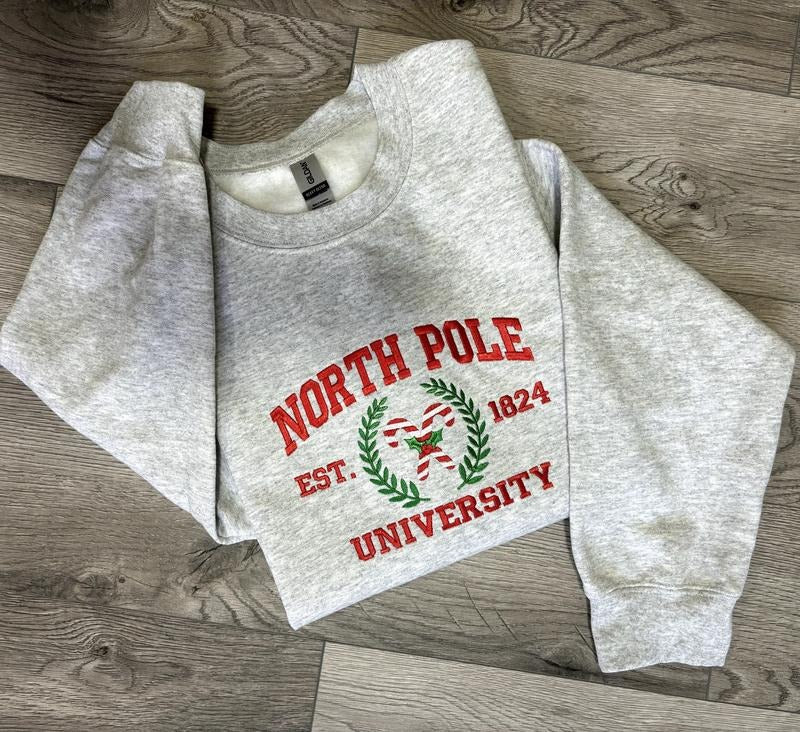 North Pole University Crewneck T-Shirts, Hoodie, Sweatshirt | WearSparks.com