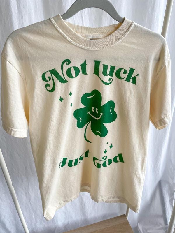 Not Luck Just God, Christian Clothing, Faith Apparel, Christian Gift, Jesus Shirt, Religious T-Shirt Hoodie, Sweatshirt