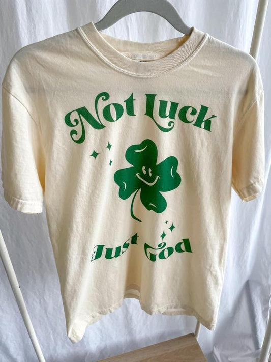 Not Luck Just God, Christian Clothing, Faith Apparel, Christian Gift, Jesus Shirt, Religious T-Shirt Hoodie, Sweatshirt