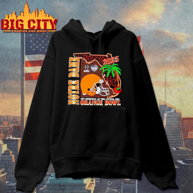 Notre Dame Fighting CFP Semifinal Irish Orange Bowl 2026 helmet state Shirt