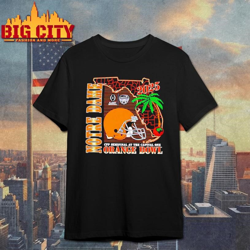 Notre Dame Fighting CFP Semifinal Irish Orange Bowl 2026 helmet state Shirt