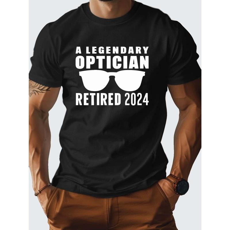 Novel Legendary Optical Retirement 2024 Printed T-shirt, Men's T-shirt, Summer casual short sleeve T-shirt, short sleeve...