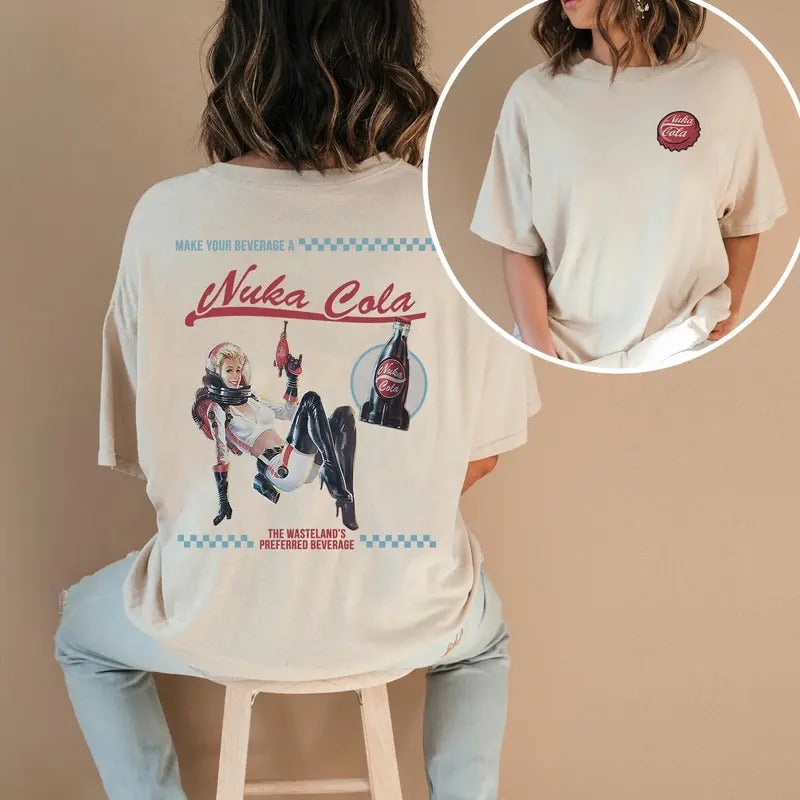 Nuka-Cola T-shirt, Retro Gaming Appeal, Oversize Shirt, Perfect Gift for Fans, Post-Apocalyptic, Fallout 4 Hoodie, Sweatshirt