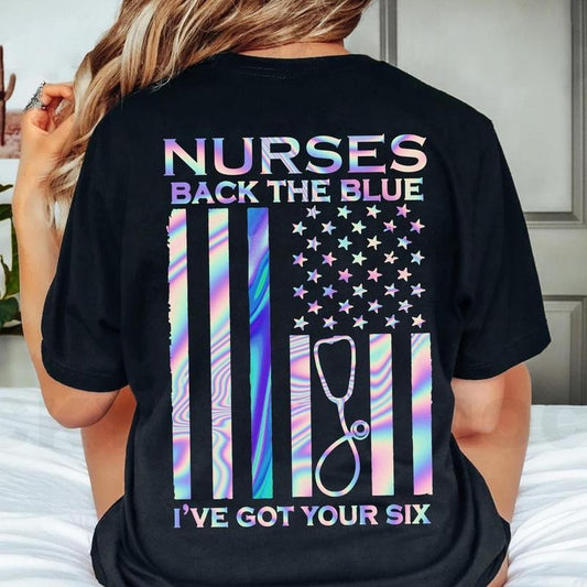 Nurse 4th Of July Shirt, Nurses Back The Blue Stethoscope Flag Shirt, Perfect For Nurse Supporters And Apparel Projects,...