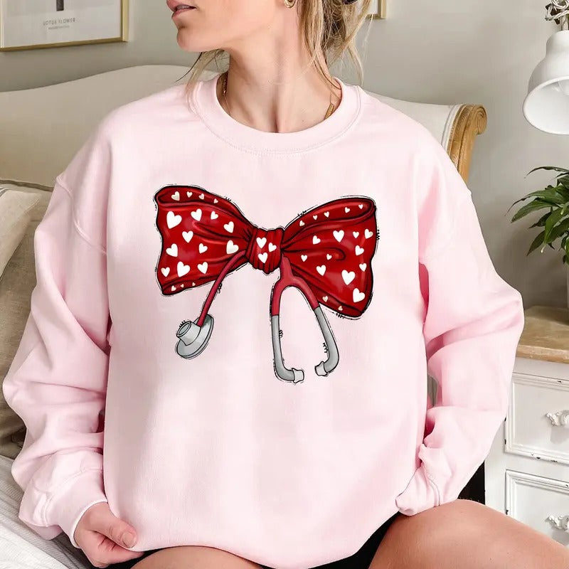 Nurse Coquette bow Shirt,Nurse Sublimation Shirt,Nurse png,Nurse Sublimation,Nurse Shirt,Valentine Shirt Hoodie, Sweatshirt