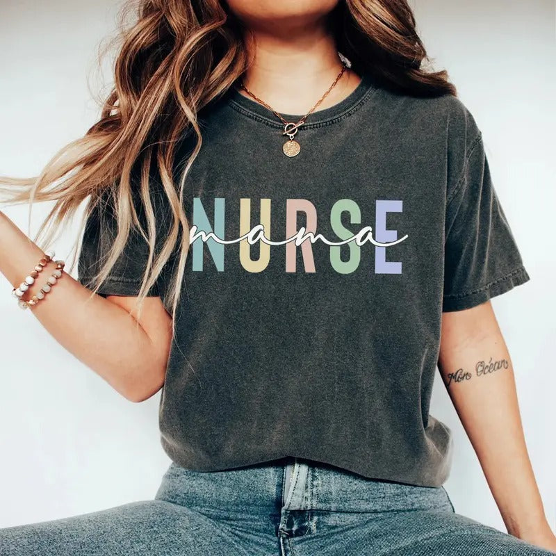 Nurse Mama T-shirt, Mothers Day Gift for Nurse, Nurse Mom Shirt, RN Mom Tee Hoodie, Sweatshirt | WearSparks.com