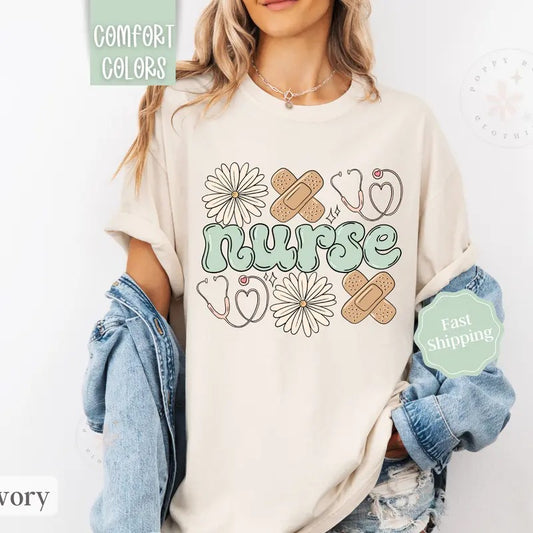 Nurse Shirt Comfort Colors, RN Shirt, Gift for Nursestyle{n002}3 Hoodie, Sweatshirt | WearSparks.com