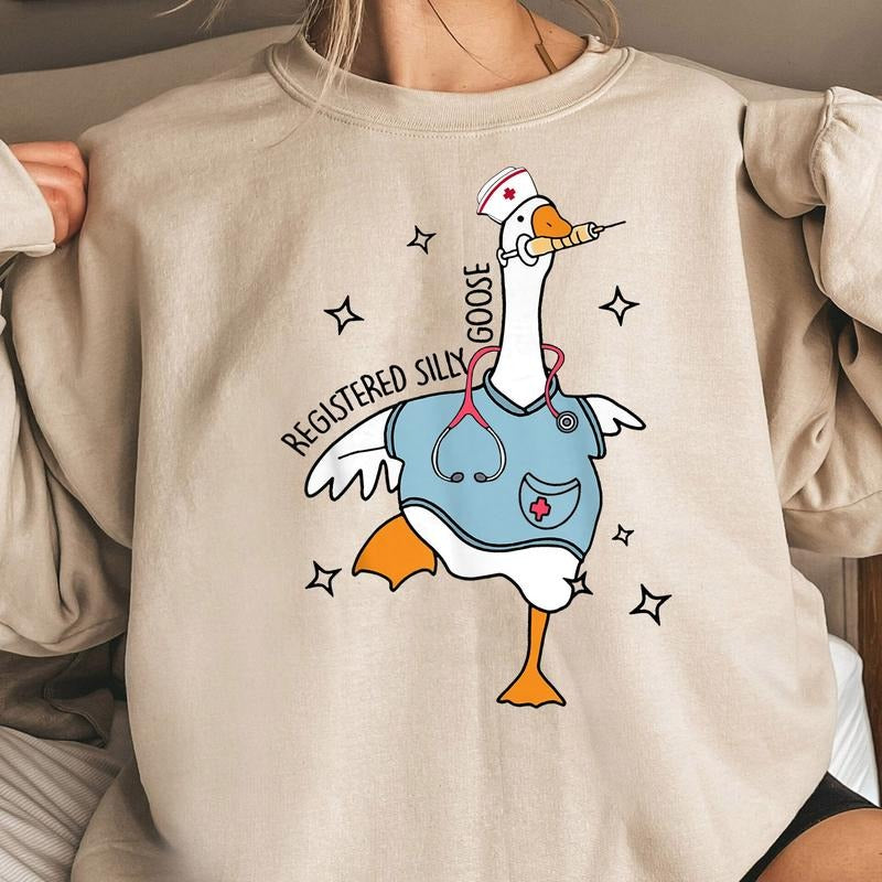 Nurse Silly Goose Sweatshirt, Nursing Student Shirt, Nurse Shirt, Nurse Gift, Nurse Appreciation Shirt, Pediatric Nurse...