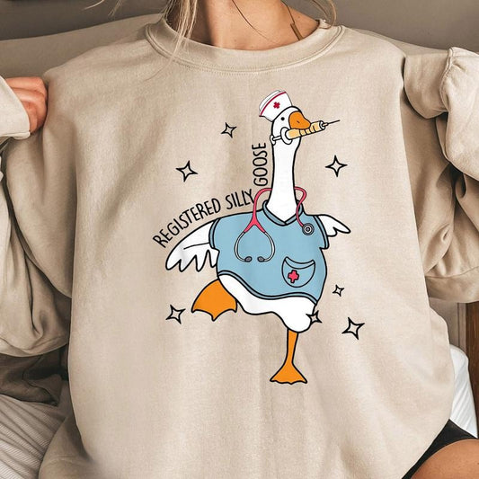 Nurse Silly Goose Sweatshirt, Nursing Student Shirt, Nurse Shirt, Nurse Gift, Nurse Appreciation Shirt, Pediatric Nurse...