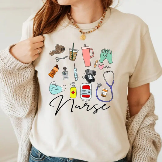 Nurse T-shirt, For Work Cute Nurse Shirt, Funny Nurse Tee, RN Nurse Shirt Registered Nurse Shirt Nursing School Hoodie,...