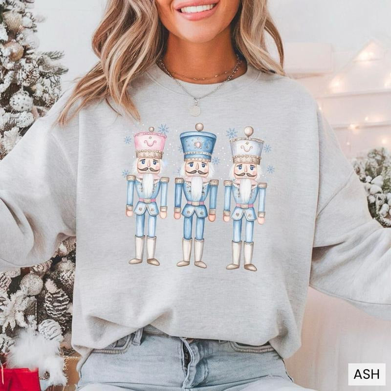 Nutcracker Sweatshirt, Cute Christmas Shirt, Blue Christmas Sweatshirt, Nutcracker Ballet Shirt, Womens Holiday Christmas...