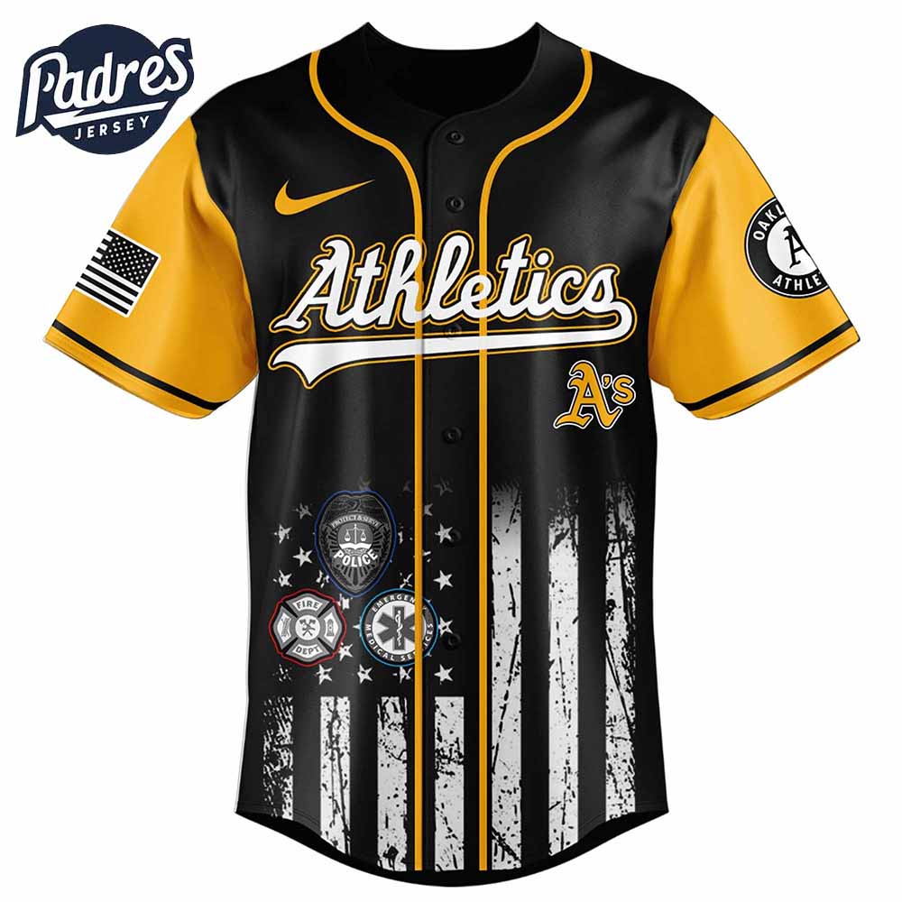 Oakland Athletics MLB x First Responders Baseball Jersey - Padres Jersey Oasis: Elevate Your Baseball Style... (Image 2)