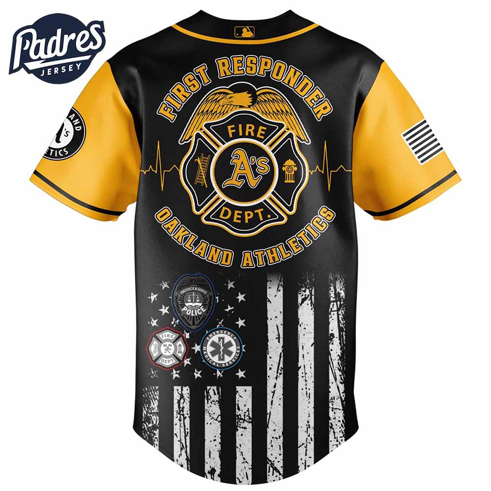 Oakland Athletics MLB x First Responders Baseball Jersey - Padres Jersey Oasis: Elevate Your Baseball Style... (Image 3)