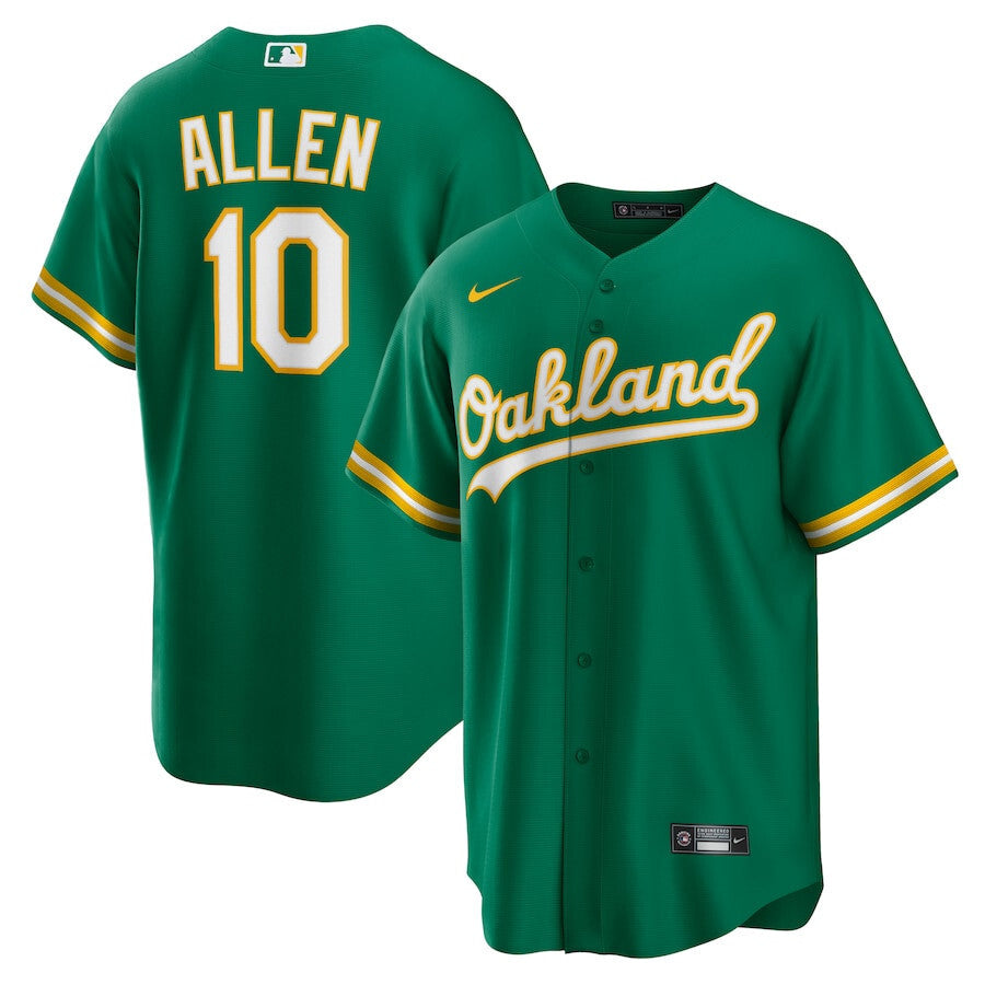 Oakland Athletics #10 Nick Allen Alternate Men Jersey - Kelly Green