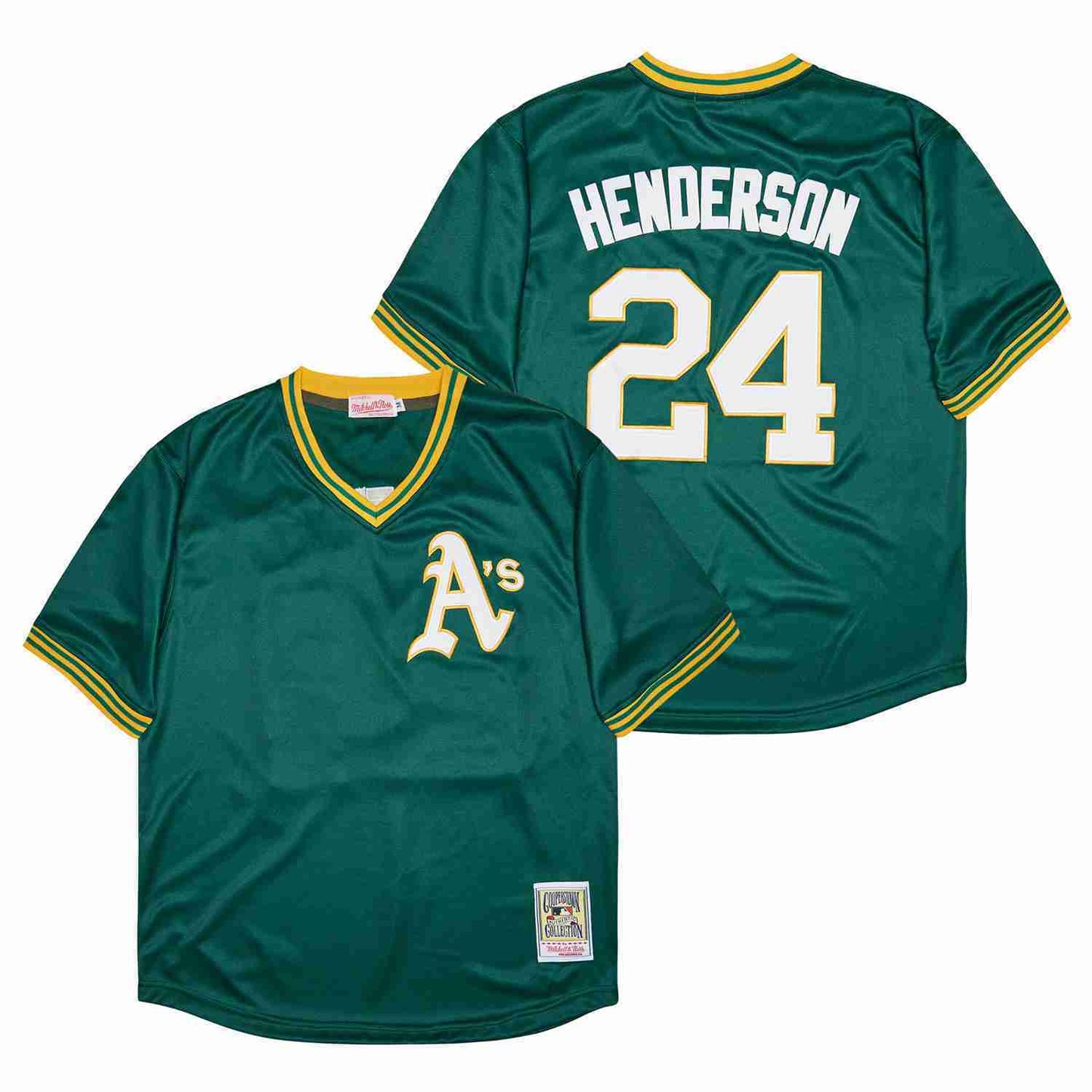 Oakland Athletics #24 Rickey Henderson Athletics 24 Green Retro