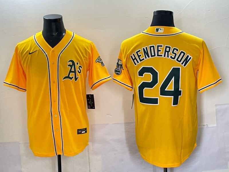 Oakland Athletics #24 Rickey Henderson Athletics Adult Style 1