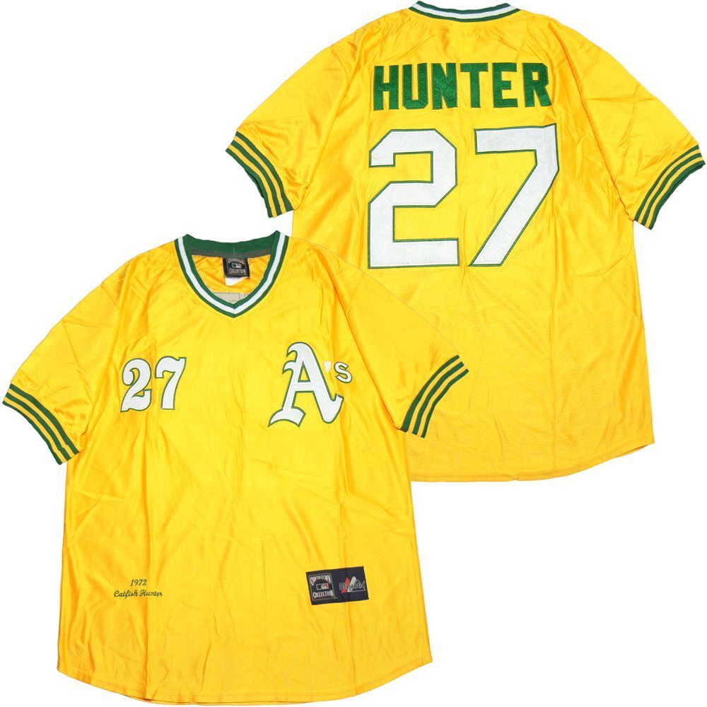 Oakland Athletics #27 Hunter Athletics 27 Yellow 1972 Retro