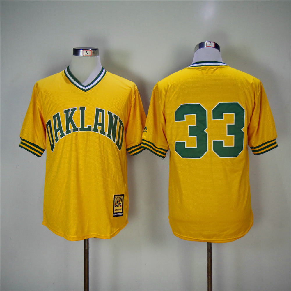 Oakland Athletics #33 Athletics 33 Yellow New Inverted