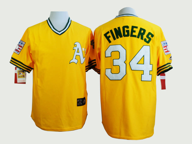 Oakland Athletics #34 Athletics 34 Yellow