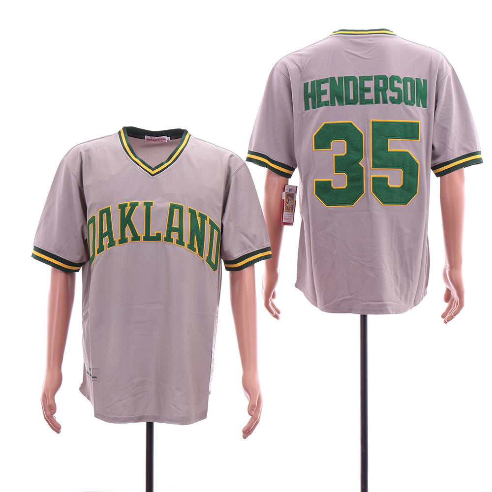 Oakland Athletics #35 Rickey Henderson Style 4