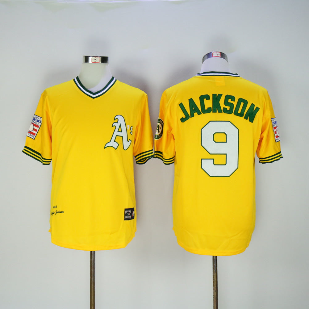 Oakland Athletics #9 Reggie Jackson Athletics 9 Green Retro