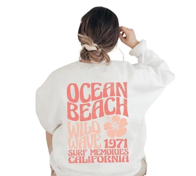 Ocean Beach Sweatshirt Aesthetic Sweater Tumblr Shirt Hoodie | WearSparks.com