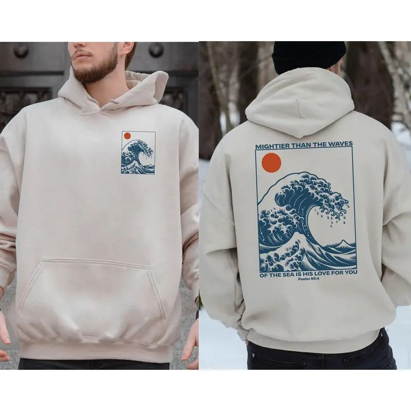 Ocean Men Christian Hoodie For Him Christian Apparel For Him Bible Verse Shirt Baptism Gift Church Apparel Trendy...