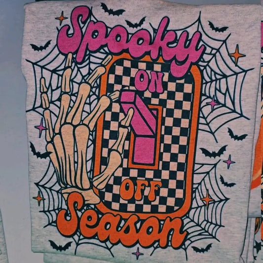 Spooky Season On/Off Graphic Halloween Tee Fit Loose Hoodie, Sweatshirt | WearSparks.com