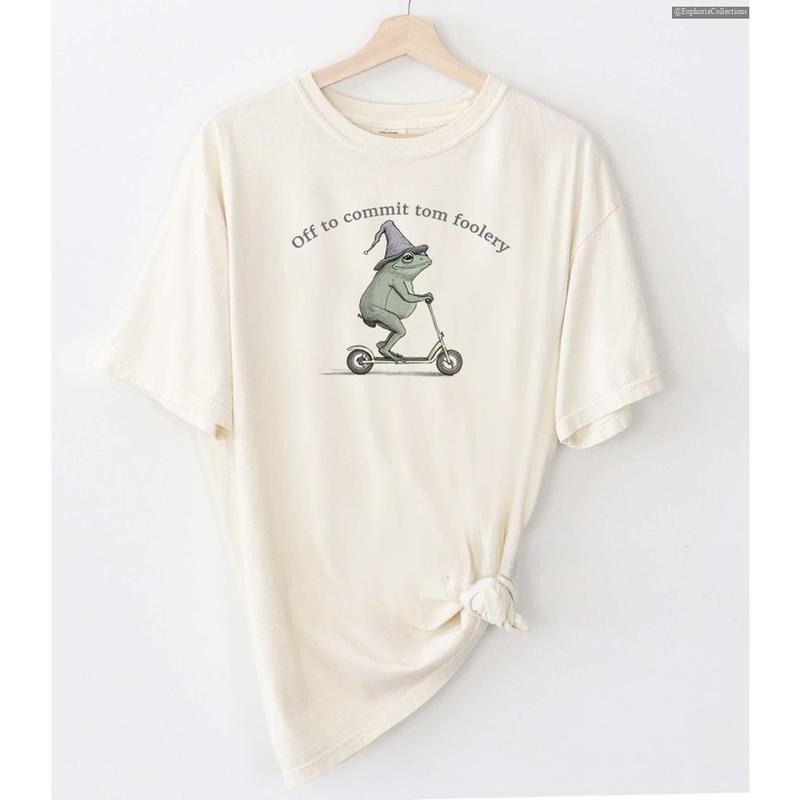Off to Commit Tom Foolery Frog T-Shirt, Funny Weirdcore Cringe Sarcastic Meme Unique Tshirt Tee Adults Men Women , Global...