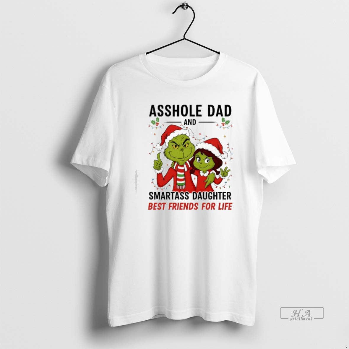 Official Asshole Dad And Smartass Daughter Best Friends For Life Grinch T-Shirts, Hoodie, Sweatshirt | WearSparks.com