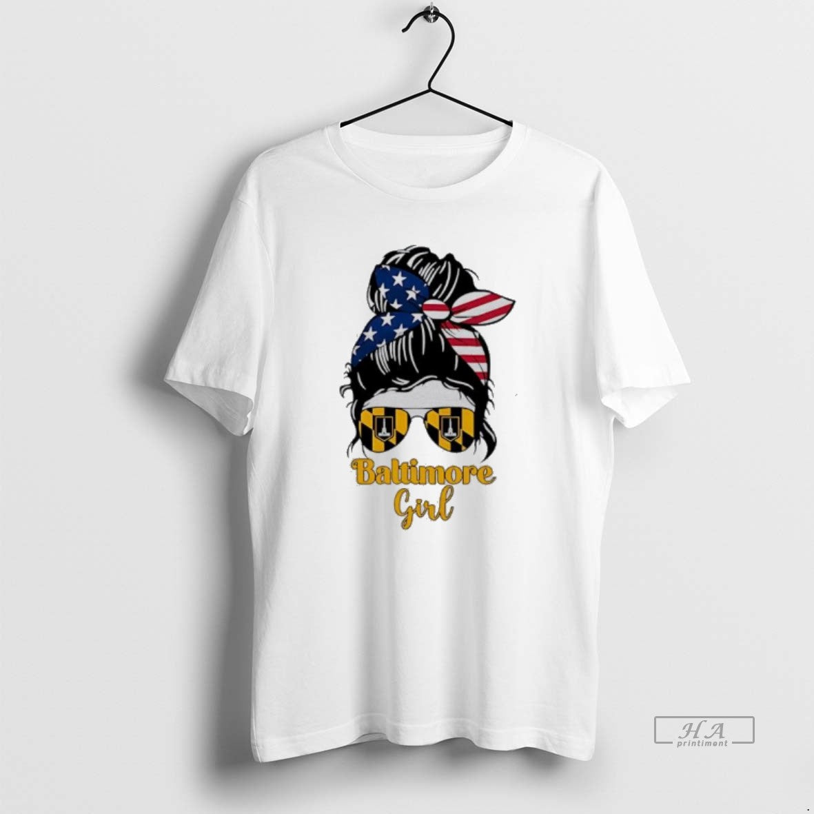 Official Baltimore Girl Messy Bun America T-Shirts, Hoodie, Sweatshirt | WearSparks.com