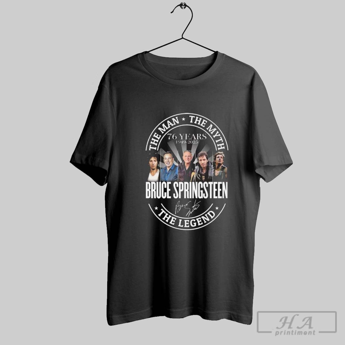 Official Bruce Springsteen 76 Years Of Legend The Man 1949 2025 Signature Shirt Hoodie Sweater