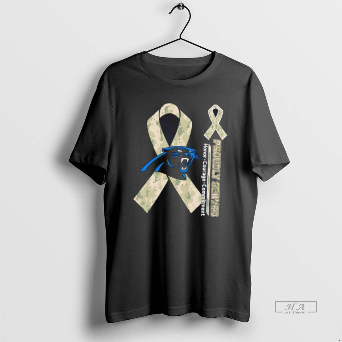 Official Carolina Panthers Proudly Served Honor Courage Commitment Tee T-Shirt, Sweatshirt, Hoodie, Long Sleeve