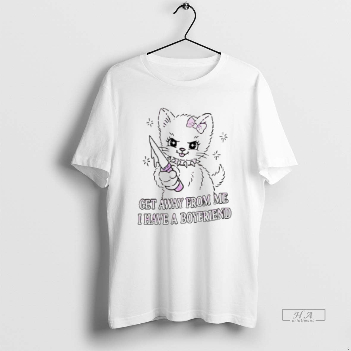 Official Cat Get Away From Me I Have A Boyfriend T-Shirts, Hoodie, Sweatshirt | WearSparks.com
