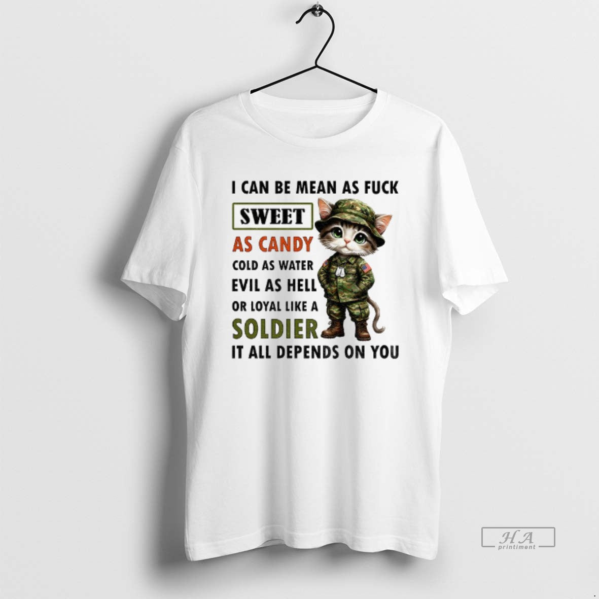 Official Cat Veteran I Can Be Mean As Fuck Sweet As Candy Cold As Water T-Shirts, Hoodie, Sweatshirt | WearSparks.com