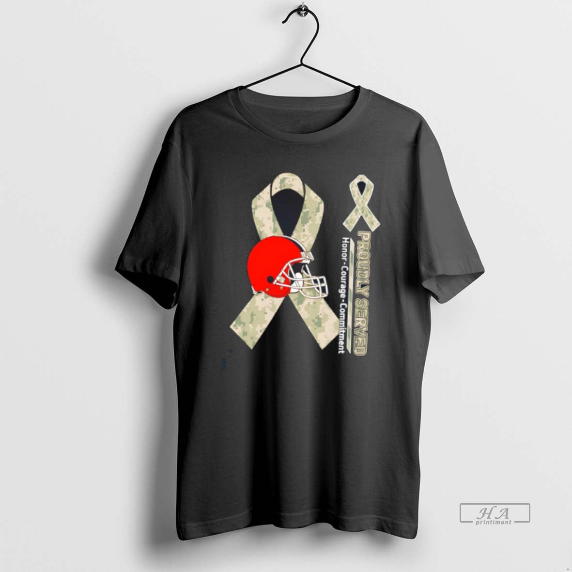 Official Cleveland Browns Proudly Served Honor Courage Commitment Tee T-Shirt, Sweatshirt, Hoodie, Long Sleeve