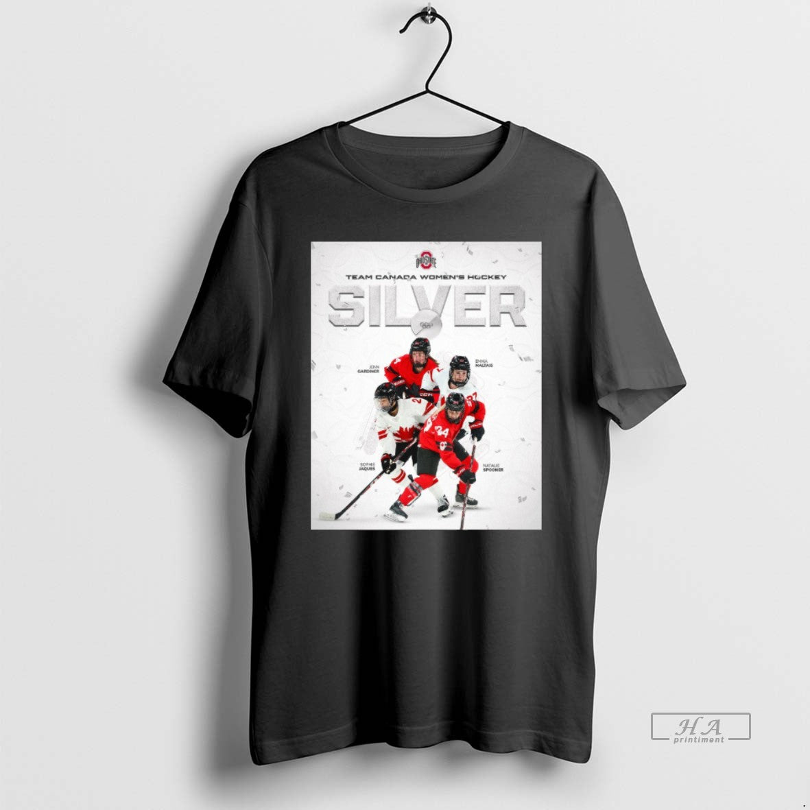 Official Congrats Buckeyes Jenn Gardiner Sophie Jaques Emma Maltais Natalie Spooner Silver Medal T-Shirt, Sweatshirt, Hoodie