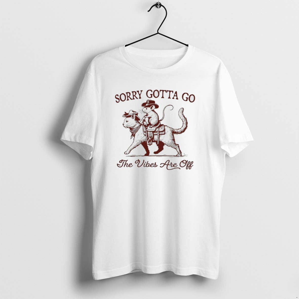 Official Cowboy Possum Riding Cat Sorry Gotta Go The Vibes Are Off T-Shirts, Hoodie, Sweatshirt | WearSparks.com