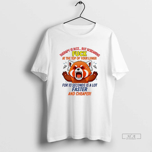 Official Fox Therapy Is Nice But Screaming Fuck At The Top Of Your Lungs T-Shirts, Hoodie, Sweatshirt | WearSparks.com